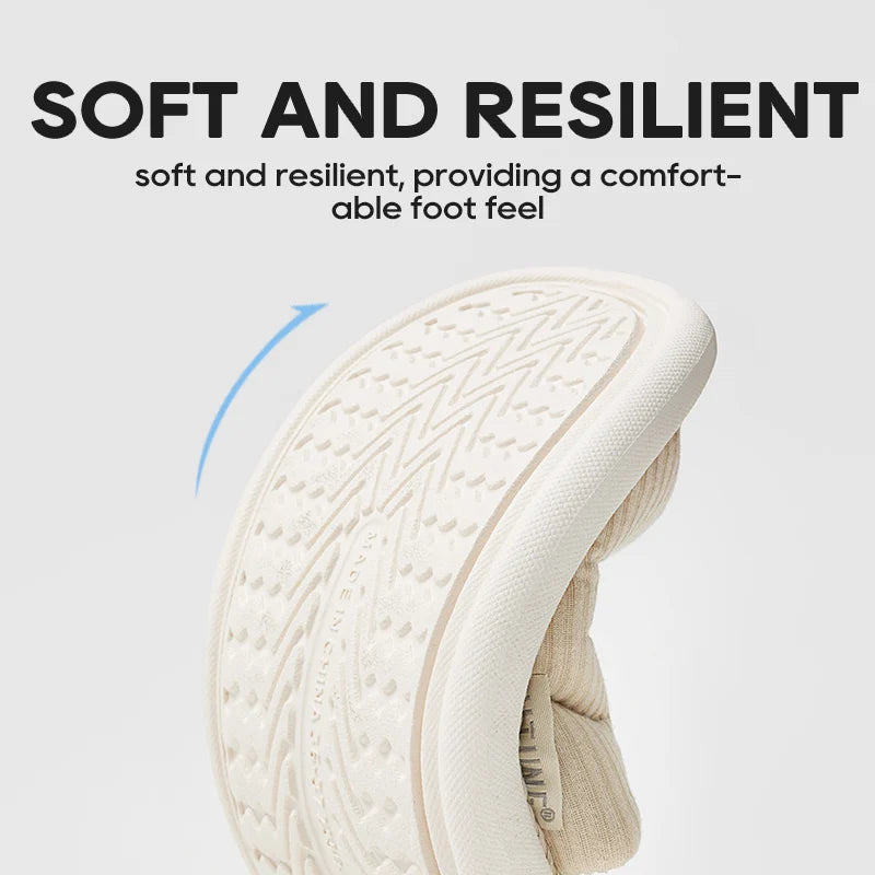 UTUNE All-Season Breathable Cotton Slippers|Minimalist Design Antibacterial and Odor-Resistant Interior|Unisex Home Slippers