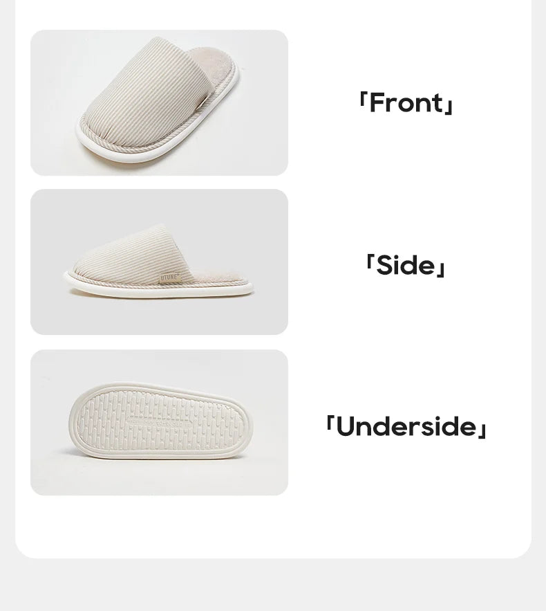 UTUNE All-Season Breathable Cotton Slippers|Minimalist Design Antibacterial and Odor-Resistant Interior|Unisex Home Slippers