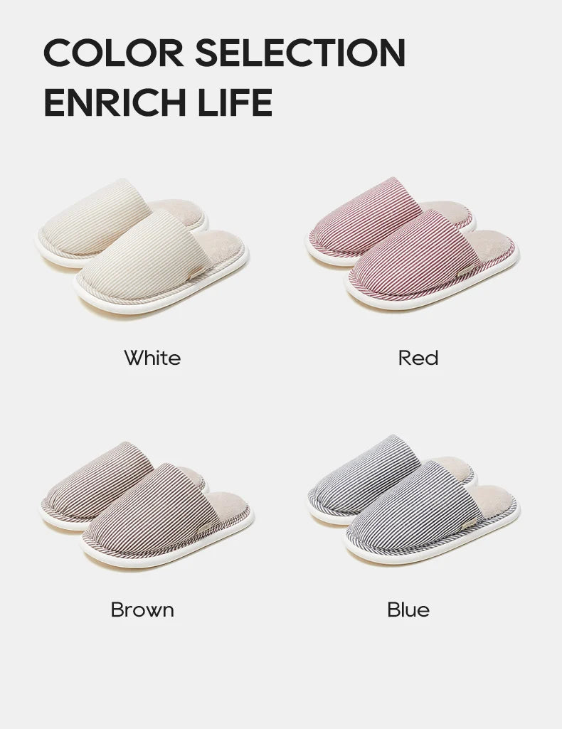 UTUNE All-Season Breathable Cotton Slippers|Minimalist Design Antibacterial and Odor-Resistant Interior|Unisex Home Slippers