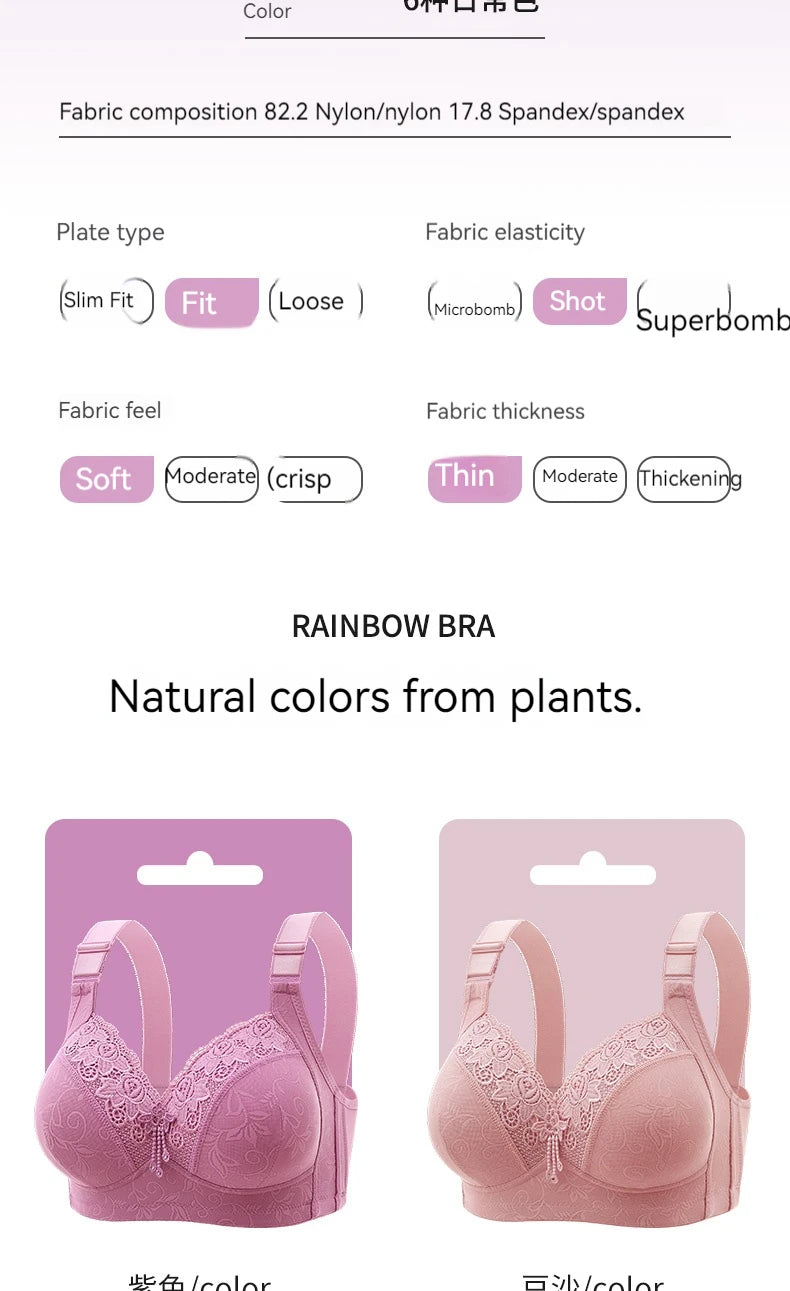 Womens Lace Bras Ultra-Thin Perspective Bralette Deep V Bra Sexy Lingerie Tops Plus Size  Cup Mom's underwear