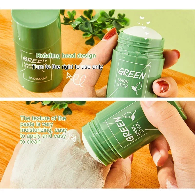 Green Tea Solid Cleansing Mask Blackhead Removal Dispel Acne Blemish Deep Pore Cleansing Moisturizing Suitable for All Skin Type