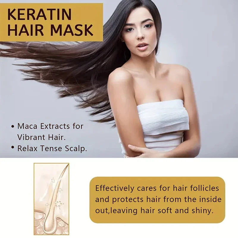 5 Seconds Fast Repair Damaged Frizzy Hair Mask Magical Keratin Deep Moisturizing Soft Smooth Shiny Straightening Hair Care New