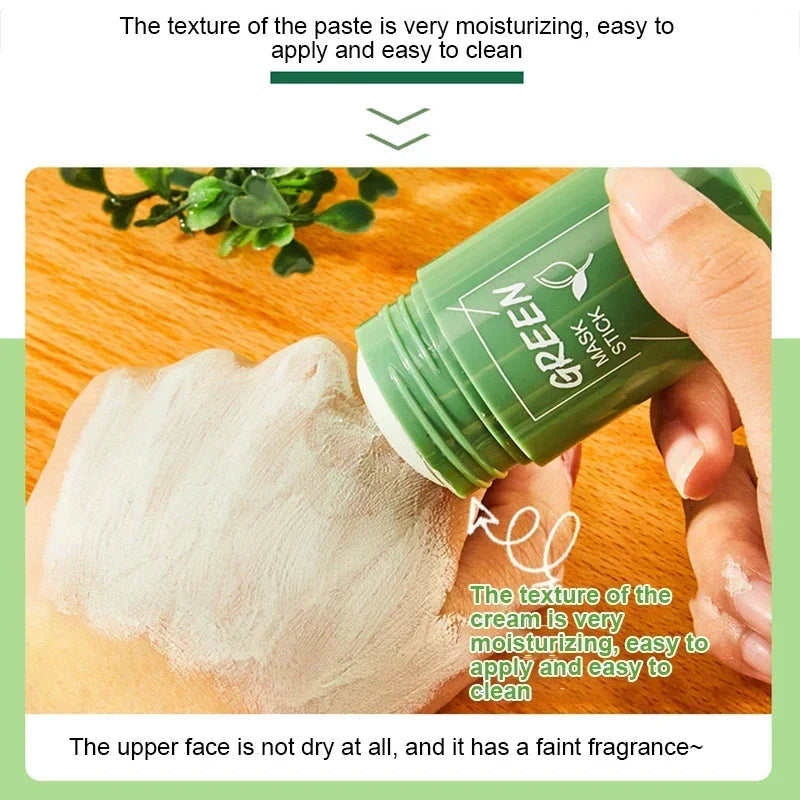 Green Tea Solid Cleansing Mask Blackhead Removal Dispel Acne Blemish Deep Pore Cleansing Moisturizing Suitable for All Skin Type